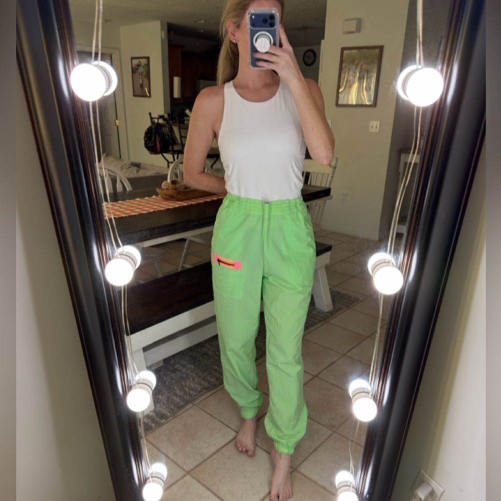 Recreation Mens Y2K Mint Green Nylon Vintage Windbreaker Jogger Pant